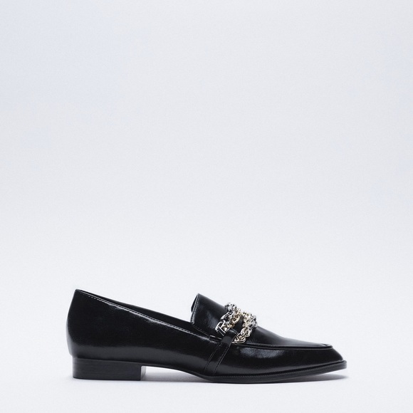 ZARA Black Low Heel Multi Chain Loafer - Picture 6 of 9